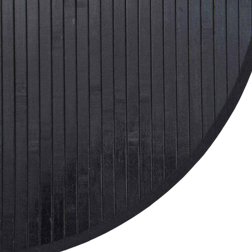 Round Rug Black 60 cm Bamboo