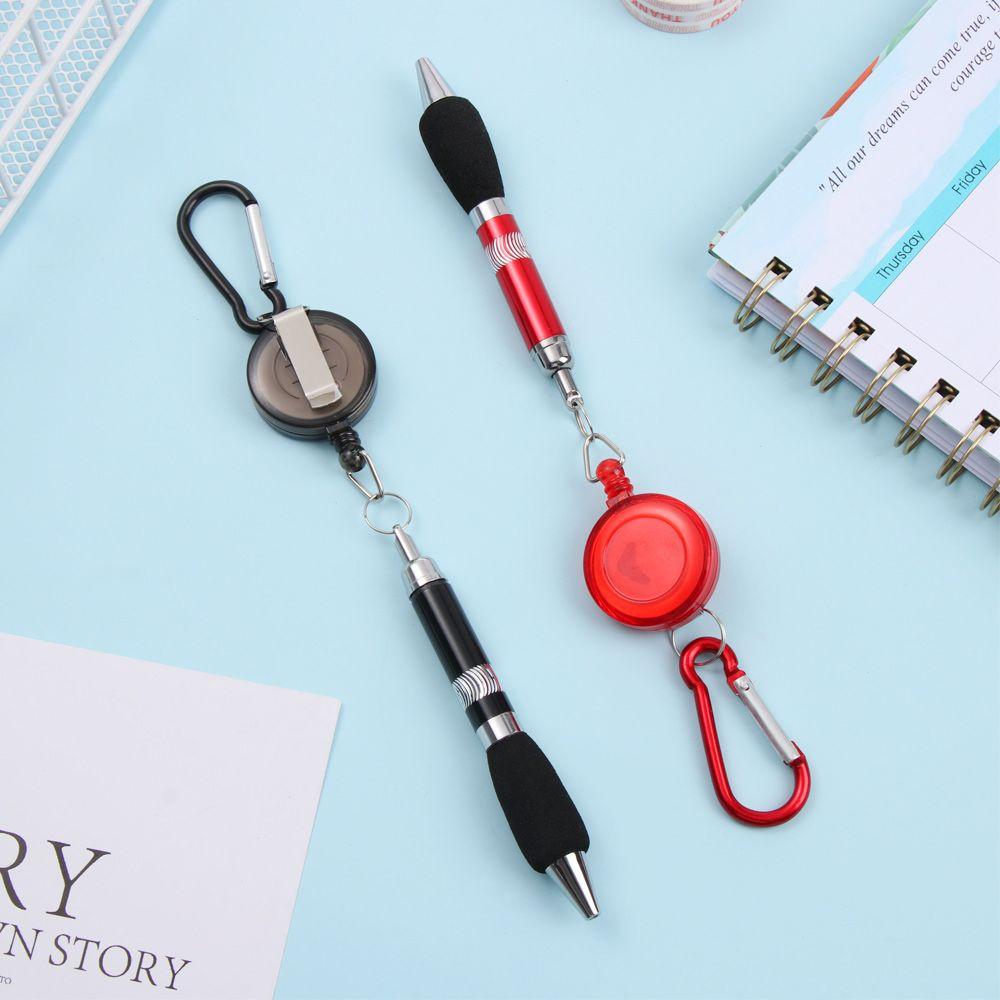 Pull Rope Stationery Ring Lanyard Neutral Pen Writing Tools Ballpoint Pen Easy Pull Buckle Pen