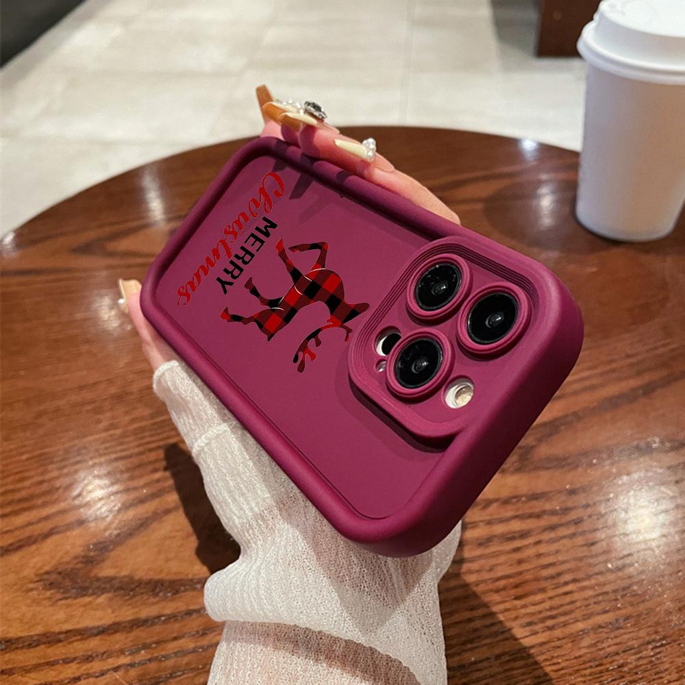 N102 Счастливого Рождества, Нового года, мягкие чехлы для телефонов с ангельскими глазками для iPhone 16, 15, 14, 13, 11, Pro Max, 8, 7, 6s Plus, 12 mini, XR, XS Max, SE, противоударный чехол