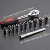 12Pcs/Set with Quick Release Handle Socket Wrench Set Sleeve Quick Wrench Spanner