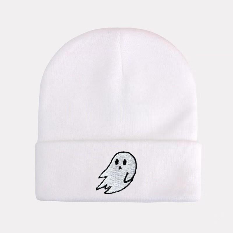 Halloween Cute Ghost Embroidery Beanie Fall Winter Unisex Party Warm Hat
