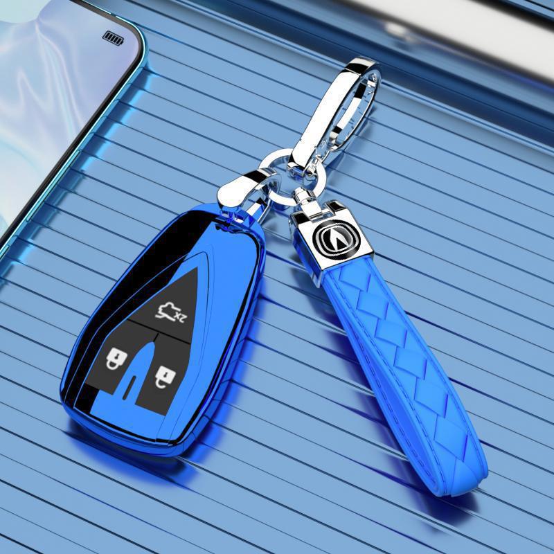 Changan CS75 Key Case, Full Wrap Shell, Enjoy Blue Whale Edition, 3-Button (For 2022/24 Models)