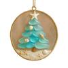 Рождественский ornament из морского стекла Ручная работа Вертеп Рождество Подвеска для рождественской елки Украшение для дома на праздник
