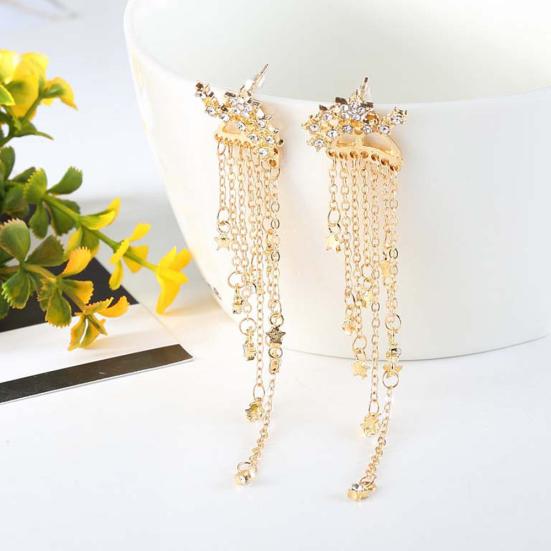 Звезда кисточкой мотаться уха куртка женщин ювелирные изделия коктейль банкетные серьги