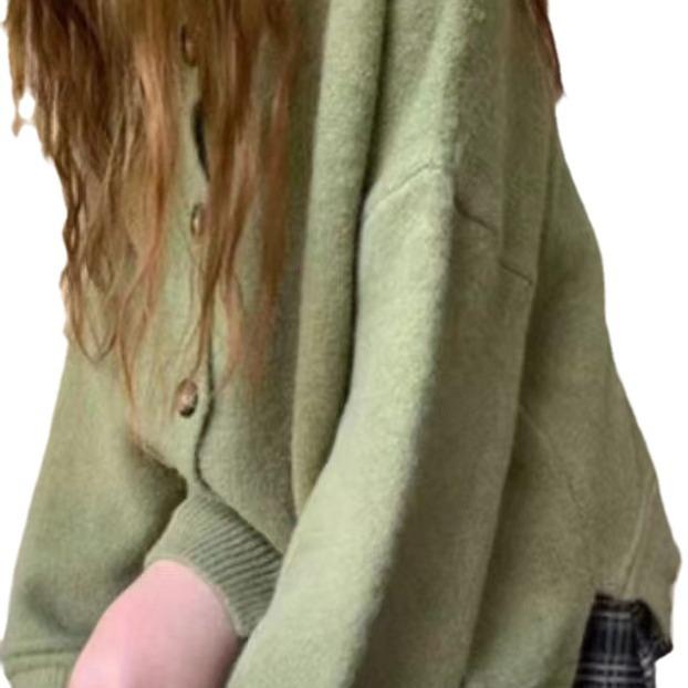 Повседневная и ретро куртка-свитер с разрезом для женщин в нежном осенне-зимнем стиле, мягкий и свободный вязаный кардиган с длинным рукавом