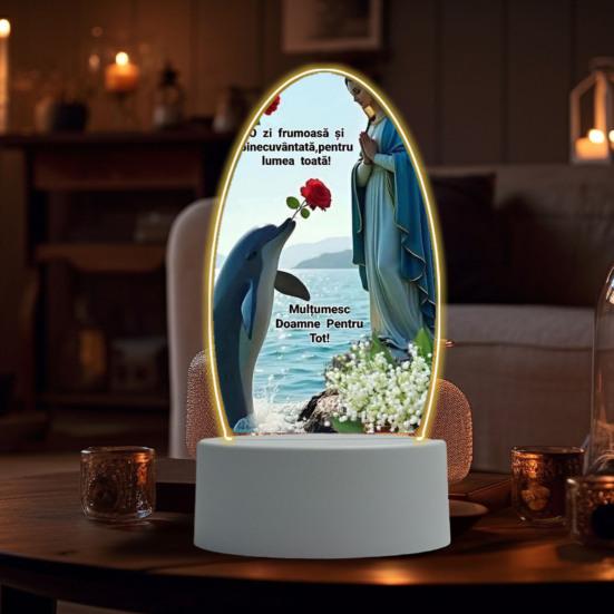 Guadalupe Virgin Prayer Lamp USB Powered Warm Light Soft Glow Catholic Night Light LED Religious