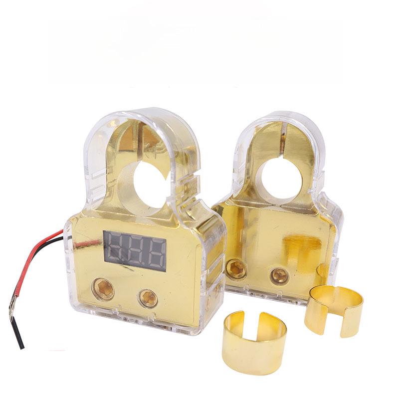 Зажим для клемм автомобильного аккумулятора с дисплеем для модификации аудиосистемы