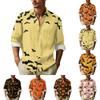 Men's Halloween Prints Button Long Sleeve Shirts Men's Casual Fashion Long Sleeve Shirts