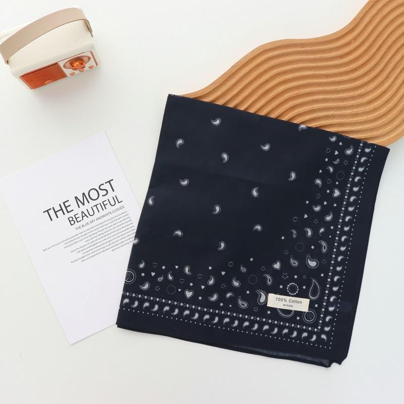 New Fresh Breathable Full-Cotton Kerchief Women's Soft Literary Decoration Small Square Scarf Retro Easy Matching Headband