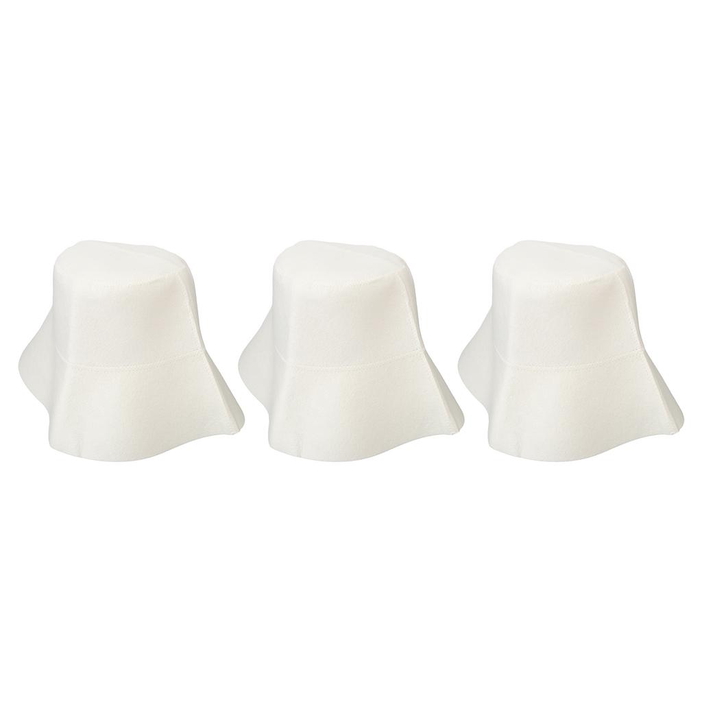 3PCS Sauna Felt Hat Thickening Water Absorption Safe Comfortable Sauna Cap for Bath Accessories White