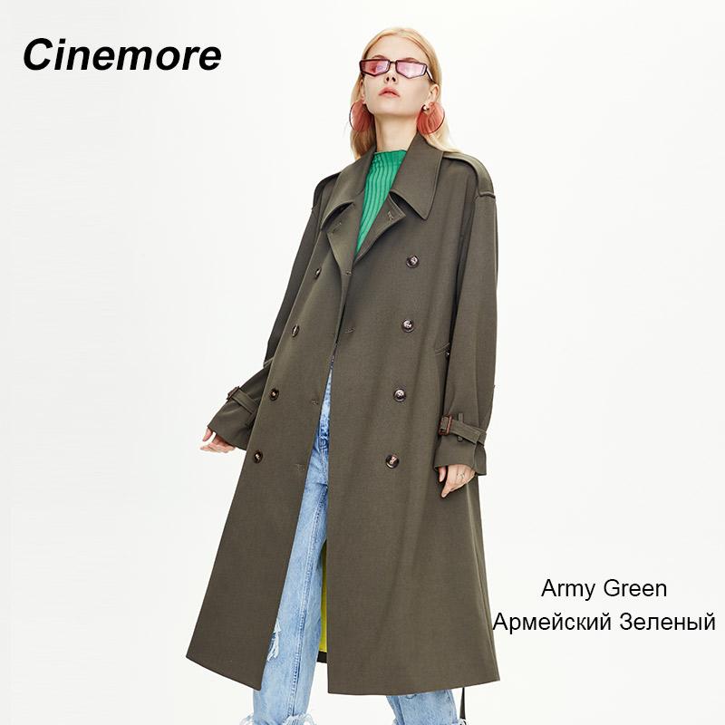 Cinemore 2022 весна осень женский плащ повседневная верхняя одежда с поясом модная двубортная ветровка Femme куртка топы c