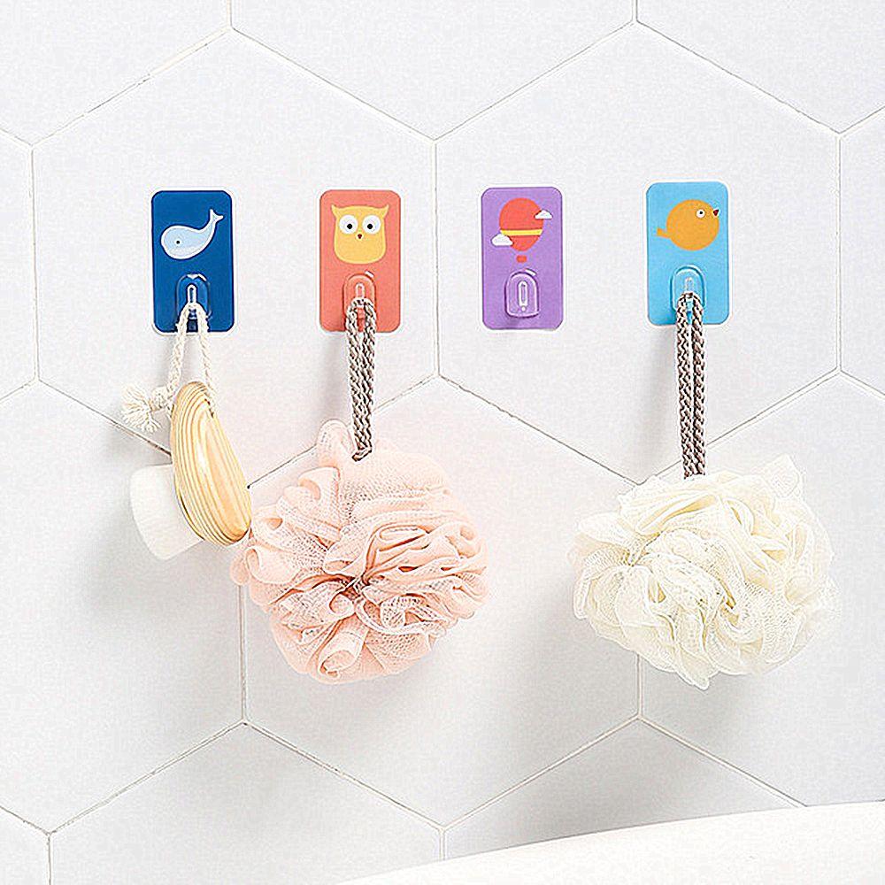 1PC Animal Free Punching Stick Hook Non-Marking Adhesive Wall Hook Wall Hanger Cartoon