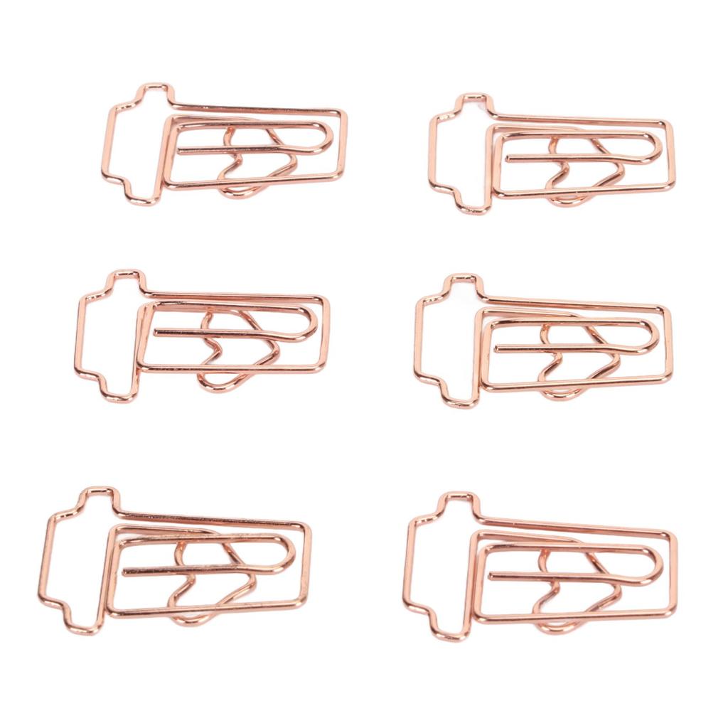 100pcs Paper Clips Innovative Cute Rose Coffee Cup Shape Reusable Mini Metal Paperclips for Office