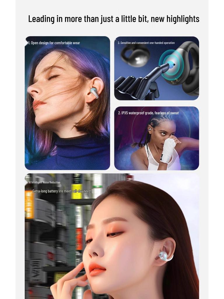 Monster AC600 Waterproof Bluetooth Sports Bone Conduction Clip-On Headphones