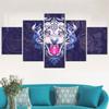 Modern Abstract White Tiger Wall Art Canvas Set Animal Paintings for Living Room Decor - Interior Poster Art Canvas Pictures