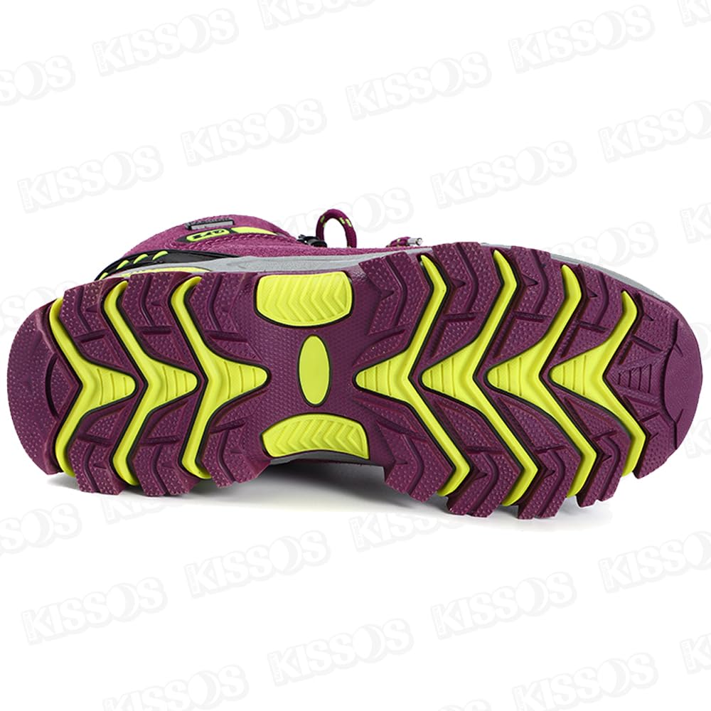 Треккинговые ботинки для стильных женщин, для походов, кемпинга, ходьбы, нескользящие, водонепроницаемые, дышащие, (23.5cm(37), пурпурный)