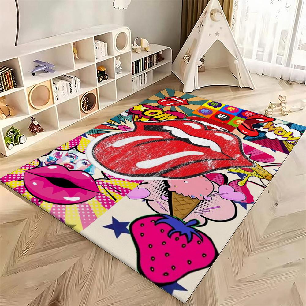 The Rolling Stones Rug Plush Rug Soft Foot Mat Bedroom Rug Anti Fatigue