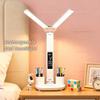 Desk Lamp Student Special Dormitory Desk Eye Protection Lamp Homework Writing Lamp Study Lamp Cute Clock Bedside Lamp Charging