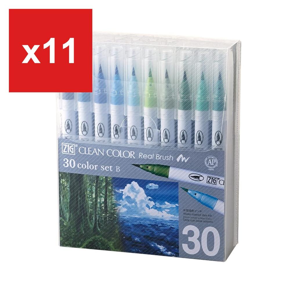 Kuretake Brush Pen 'ZIG Clean Color Real Brush', 30-Color Set, RB-6000AT/30VB