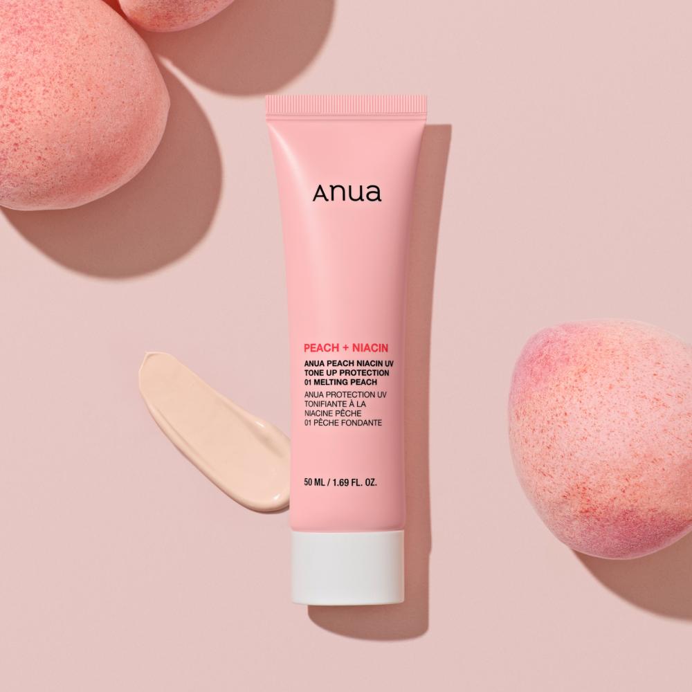 Anua Peach Niacin UV Tone-Up Protection Melting Peach SPF50+ PA++++ 50ml - Bright Shield, Korean