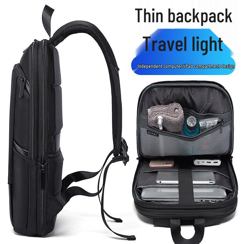 BANGE Ultrathin Expandable Waterproof Backpack for Men - Large Capacity Business & Multifunctional Laptop Bag
