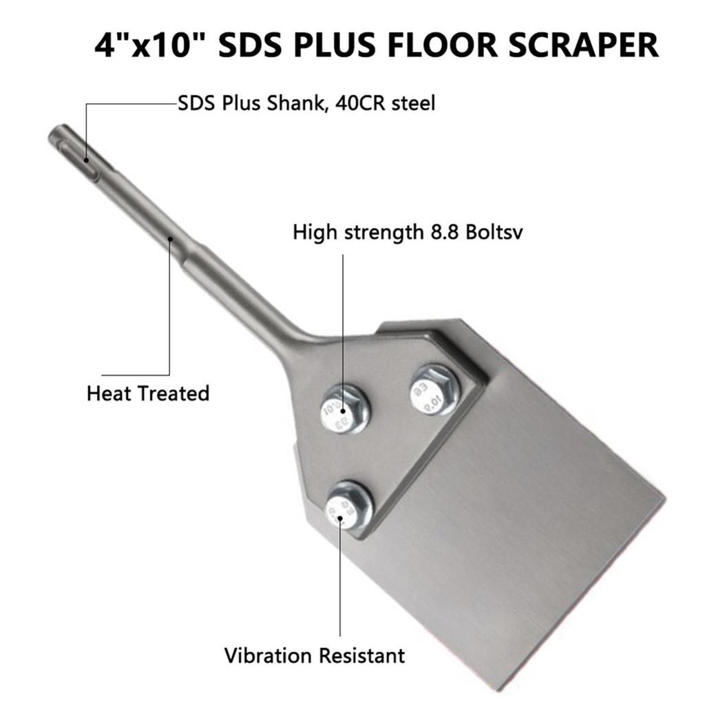 SDS Plus Rotary Hammer Drill Floor Scraper Tool Kit with 4 Inch Wide Blade for Efficient Masonry Work Power Tool Shovel