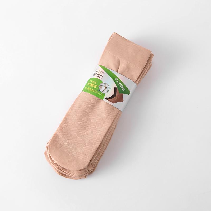 10 пар утолщенных носков на весну-осень для женщин, противоскользящие, с хлопковой подошвой, в стиле «мама», женские носки, бархатные, влагоотводящие, телесного цвета, носки до середины икры