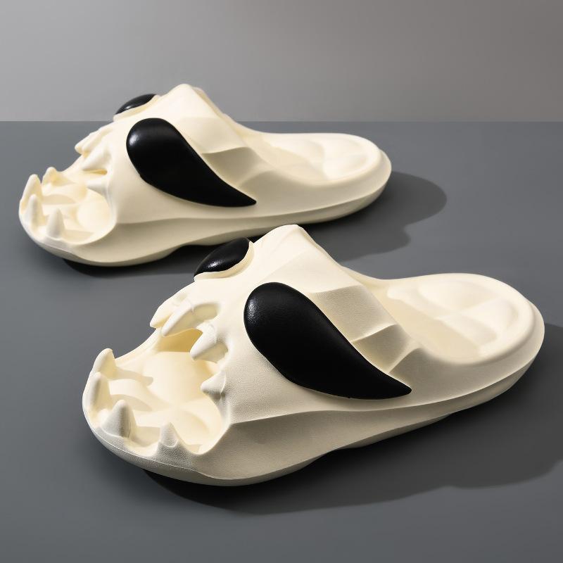 Мужские шлепанцы с черепом 2024, нескользящие сандалии из ЭВА с толстой подошвой, дышащие, мягкие, удобные для лета, сланцы для улицы на Хэллоуин (Возраст 12+)