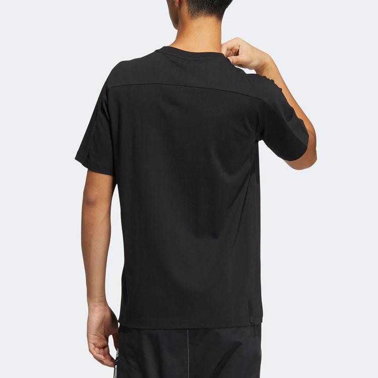 Adidas Повседневная дышащая круглая горловина спортивная футболка с коротким рукавом мужские топы черного цвета HE5168