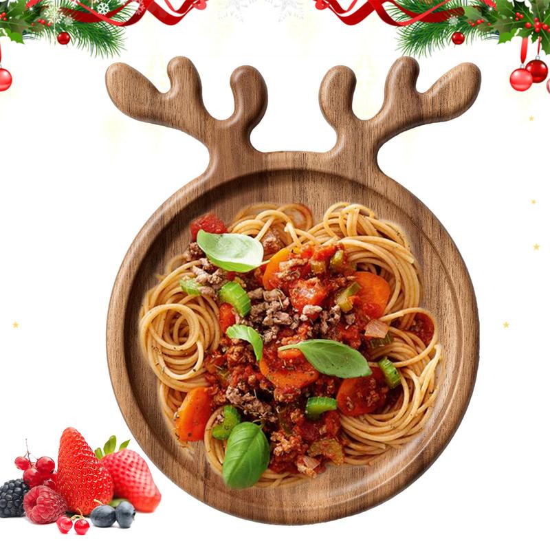 Рождественский поднос Рождественская елка Рождественская шапка Блюдо с закусками в виде лося Блюда для суши Салат Сашими Деревянная фигурная конфетница Закуска Десерт