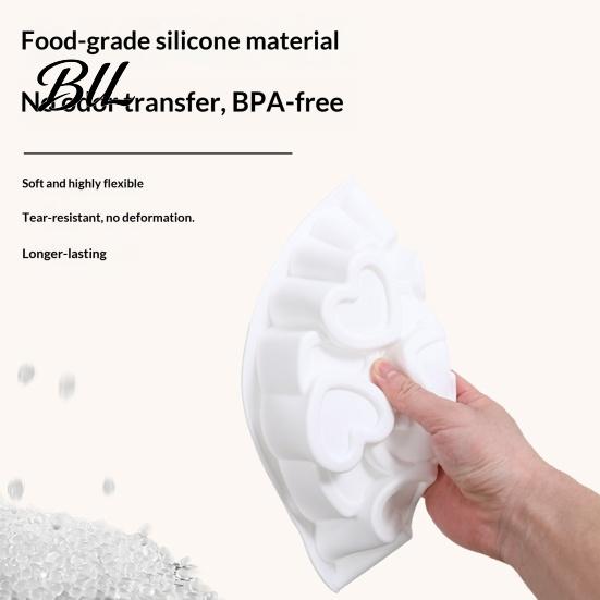Smooth Release Cake Pan Silicone Mold Flexible Food Grade Baking for Oven And Freezer Safe Non-Stick Heart Shape Dessert Mousse Cookies Jelly