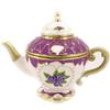[K6857] - Шкатулка для драгоценностей «Чайник» цвета слоновой кости фиолетового цвета.