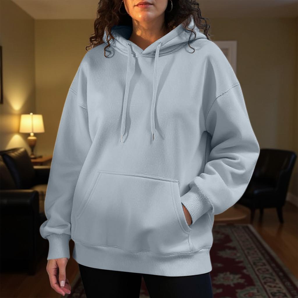 Women's Fashion Solid Color Casual Long Sleeve Hoodie