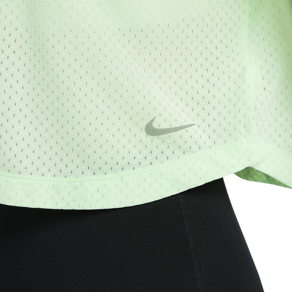 Nike Пуловер с круглым вырезом, однотонный топ с коротким рукавом, женские топы, цвет Steam-Green FN4118376