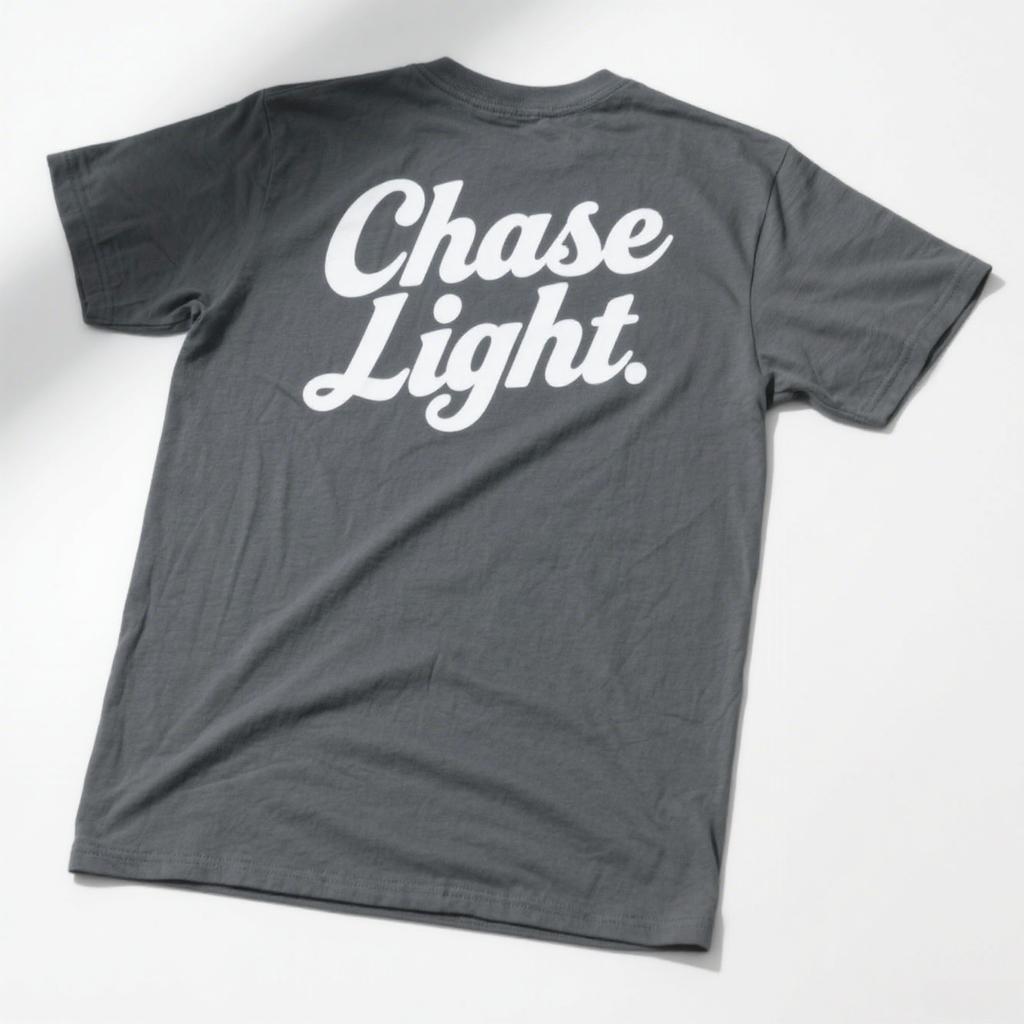 Men's Pure Cotton Tee Chase Light' Printed Back Casual Short - Sleeve Crew Neck Deal for Daily Outfits and Trendy Looks Loose