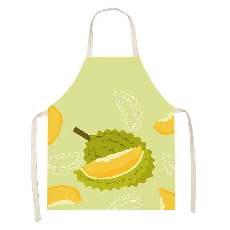 Фартук для приготовления пищи и выпечки. Фартук со свежими фруктами и клубничным узором. Льняной фартук без рукавов для родителей и детей. Фартук для уборки дома.