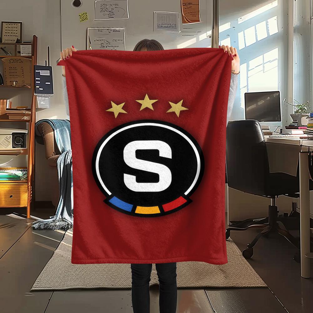 AC Sparta Praha logo FlAannel Blanket, High quality Comfortable for All Seasons, Home Decor, Warmth and Comfort