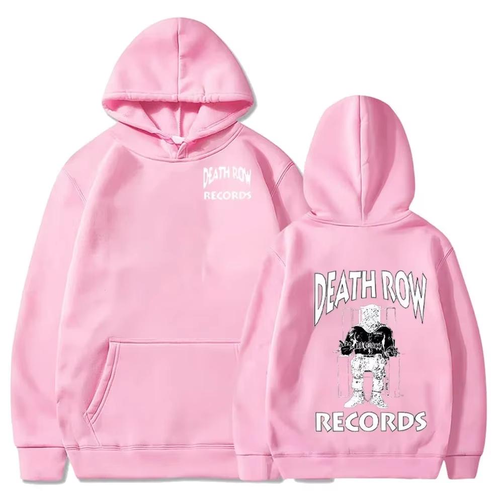 Death Row Records Poster Graphic Print Hoodie Men Women Streetwear Hip Hop Fashion Sweatshirt Oversized Demons Skeleton Brothers in Arms Pullover