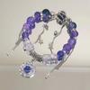Ice-clear purple butterfly tassel bracelet, niche design, high-value fairy-style handmade beaded bracelet