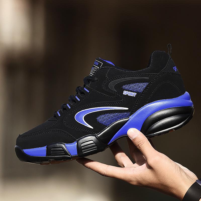 Cross-sports Shoes Men's Spring Non-slip and Wear-resistant Running Shoes Lightweight Soft-soled Casual Shoes Leather Surface Waterproof Travel Shoe