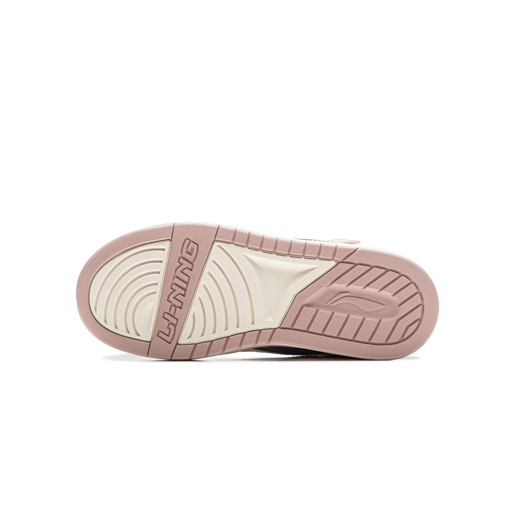 Li Ning Kids Sports Lifestyle Series Comfortable Trendy Non-Slip Shock Absorbing Warm High-Top Casual Shoes Kids Sneaker Light-Pink YKCU216-4