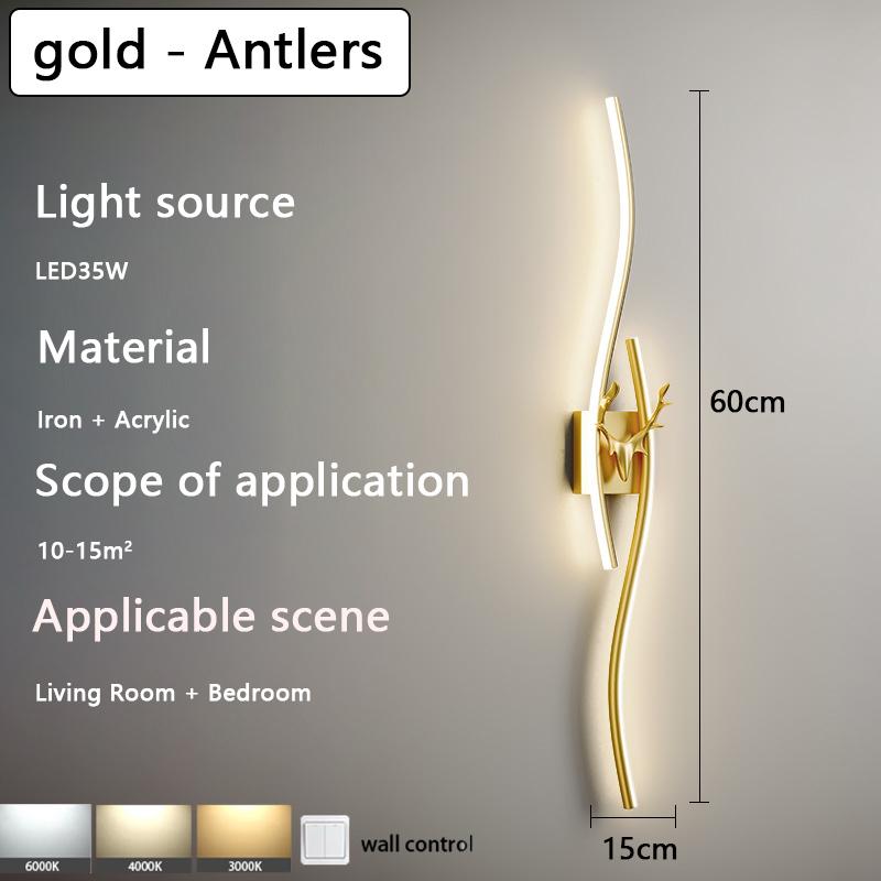 Креативная длинная лампа, роскошный настенный светильник, гостиная, фоновая стена, простая современная лестница, спальня, прикроватные лампы и фонари