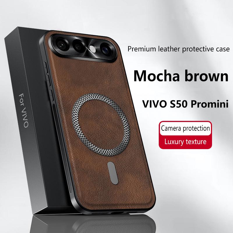 Для Vivo S50 Pro Mini X300 FE Чехол Магнитный Элегантный Кожаный Износостойкий Полностью Закрывающий Объектив Противоскользящая Кромка Рукоятки Защитная Крышка
