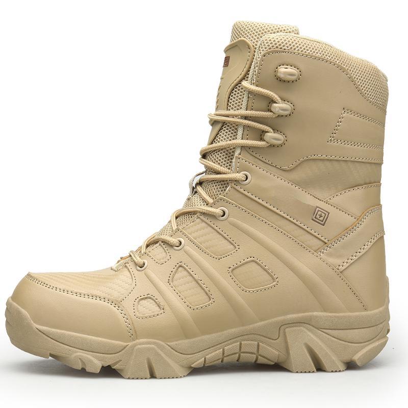 Men's Waterproof Anti-Slip Tall Boots Desert Outdoor Hiking Boots Large Size Tactical Military Shoes 39-47