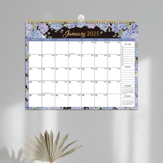 Настенный календарь 2025 года, ежемесячный ежедневник, 12-месячный органайзер для расписания, настенное украшение для домашнего офиса