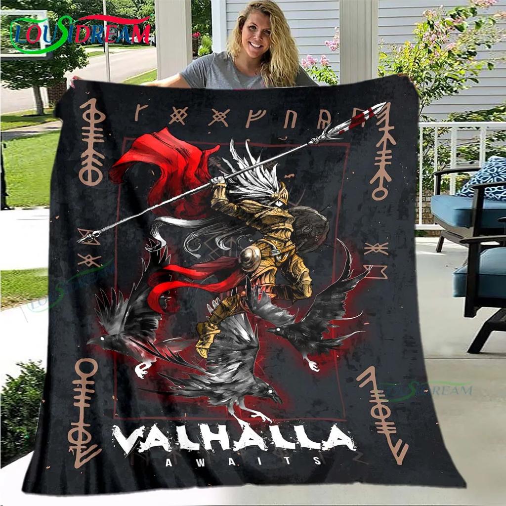 Nordic Viking Mythology Soft Blanket Sports Living Room Bedroom Sofa Bed Blanket Birthday Gift Travel Office Lunch Break Blanket