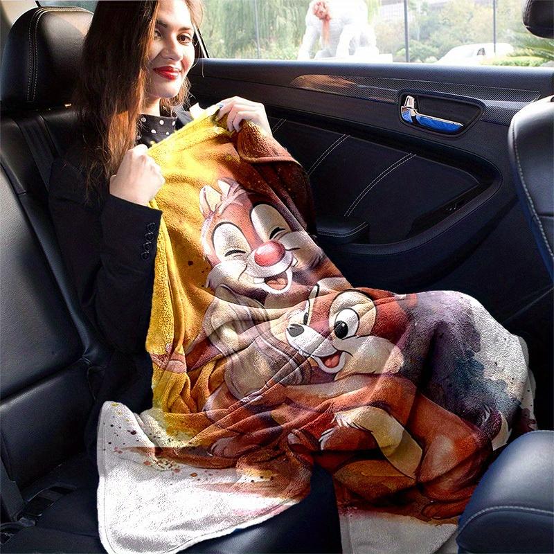 1pc, Chip and Dale Watercolor Art Blanket - Seasonal Decorative Throw for Home, Warmth and Comfort, Soft Flannel Throw Blanket, Living Room,