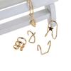 Women Fake Cartilage Clip On Gold Leaf Clip Earrings Non-Piercing Cartilage Earrings Ear Cuffs