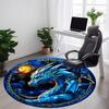 1pc Dragon Fantasy Office Round Area Rug, Indoor Mat Suitable ForOffice, Under Office Chairs Bedroom Living Room Home Decor, Room Deco T004