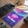 Personalized Crystal Velvet Carpet Custom Name Text,Kirby Anti Slip Area Rug For Home Decoration